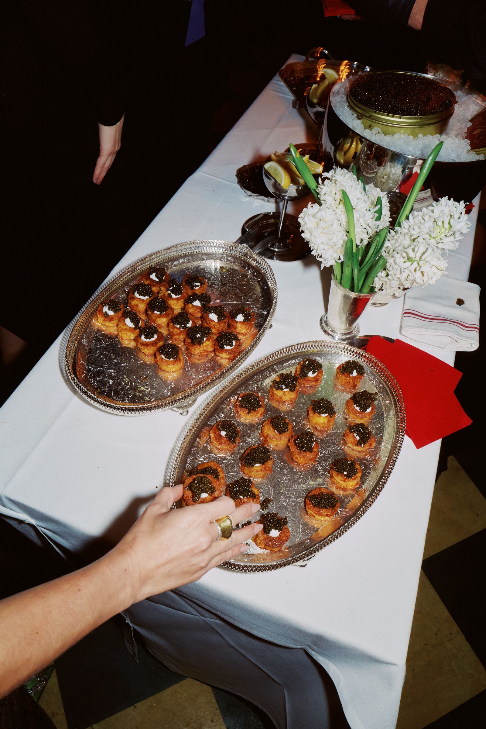 Image may contain Food Food Presentation Meal Plate Adult Person Dining Table Furniture Table and Wedding