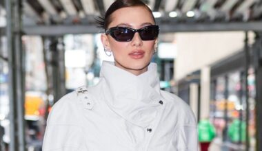 Lola Tung Struts Through NYC in Slingback Heels and a Sheer Lace Skirt