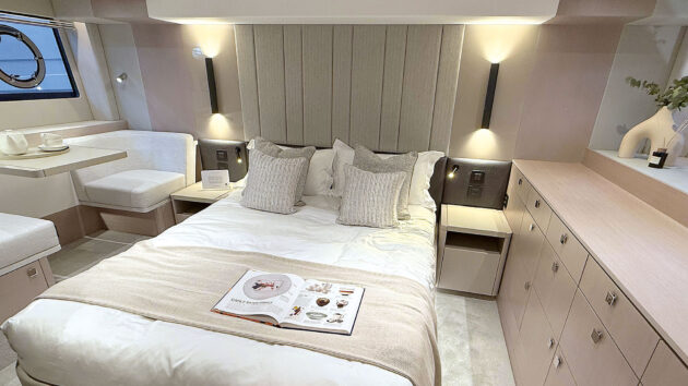 There are three good double cabins and a pair of bathrooms