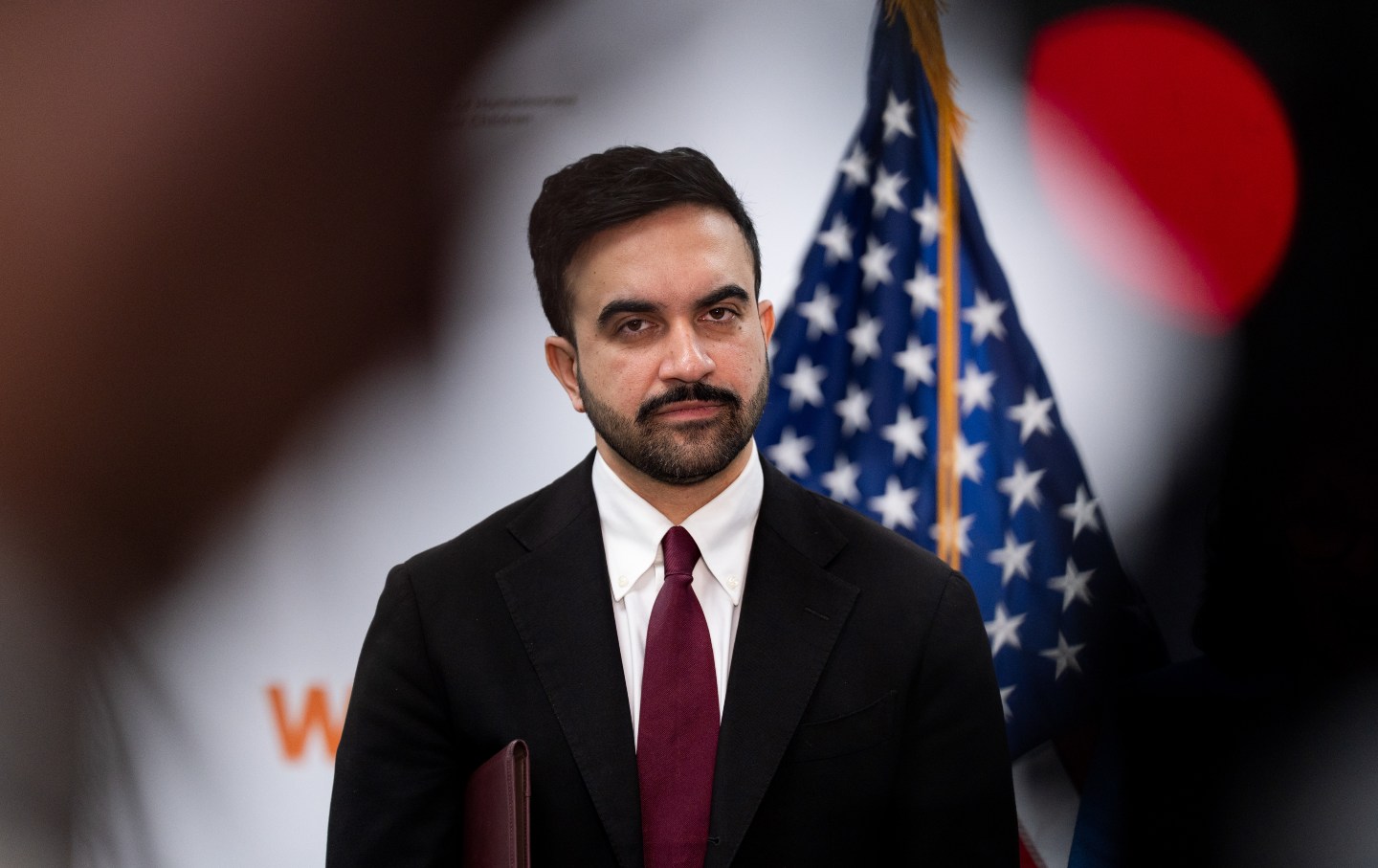 New York City Mayor Zohran Mamdani during a press conference at the WIN NYC family shelter in New York, on March 5, 2026.