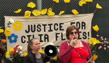 A protest in Brooklyn, New York, calling for the release of Cilia Flores and her husband, Venezuelan President Nicolás Maduro. Photo: Bárbara Larissa.