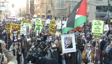 Protests against a war in Iran and demonstrations celebrating the death of Iran's leader have broken out in recent days. (Spectrum News NY1)