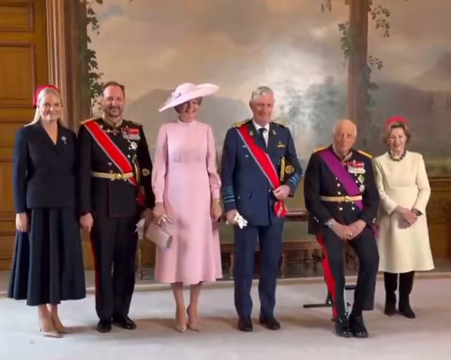 Crown Princess Mette-Marit of Norway joins a photo
