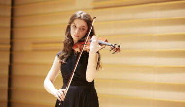 Glenda Peraj in 2024 before participating in a concert at Symphony Space, located on Broadway at West 95th Street, Manhattan. The photo was taken by Glenda's mother, Arta Peraj, in a hallway at the venue. Photo courtesy of Glenda Peraj