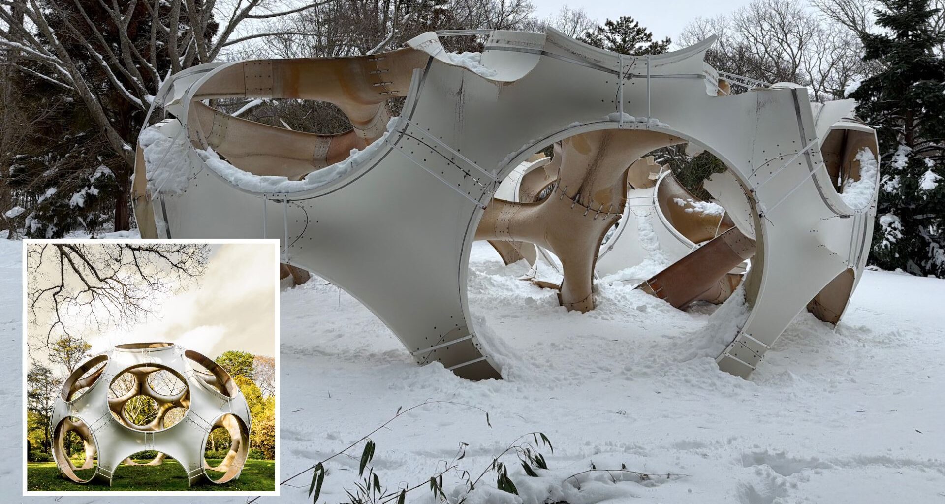 A beloved Buckminster Fuller sculpture has collapsed in East Hampton