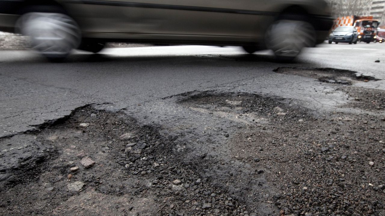 The citywide “pothole repair blitz” will begin at 6 a.m. on Saturday, March 14. (AP Photo/Gero Breloer)