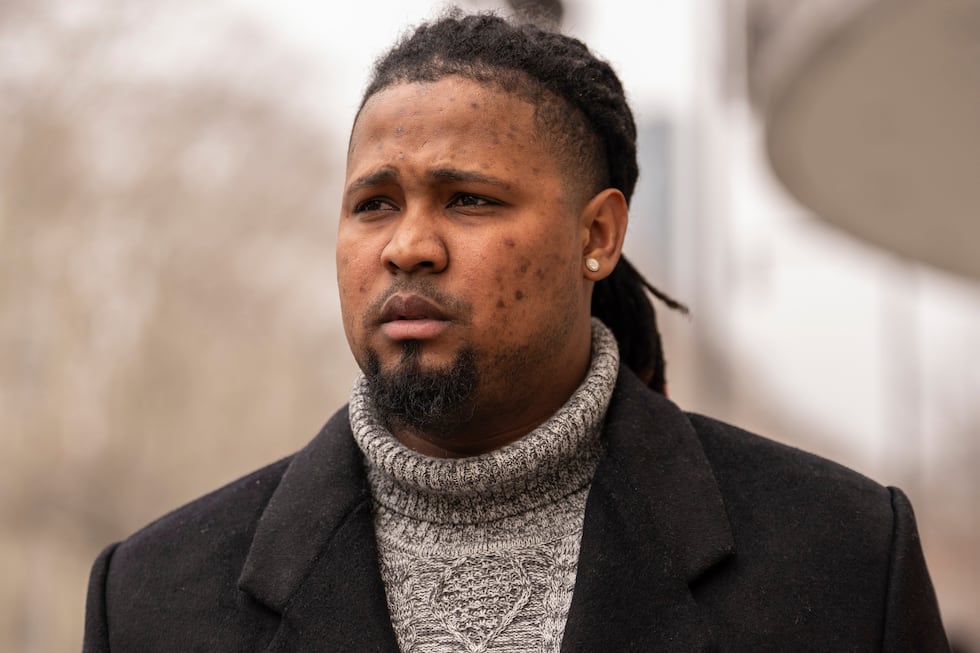 Cleveland Guardians' Luis Ortiz leaves Brooklyn federal court, Wednesday, Feb. 18, 2026, in...