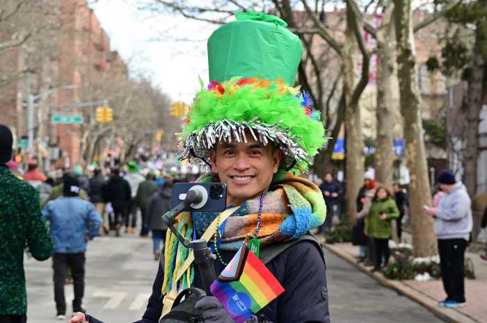 YouTuber Superfriends smiles during St. Pat's for All.
