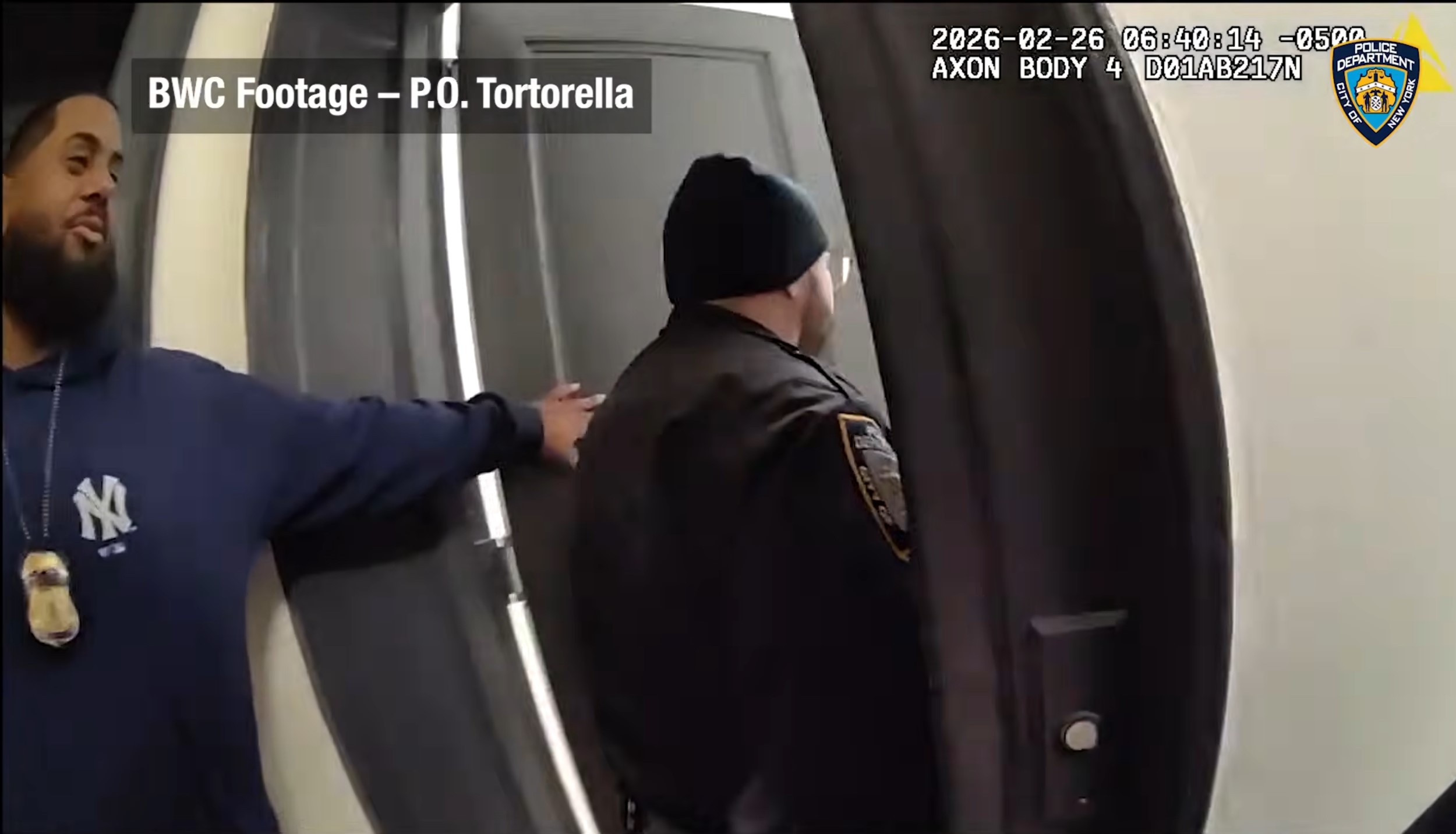 The NYPD released body-camera footage of officers encountering Department of Homeland Security agents after last week's federal immigration arrest of Columbia University student Ellie Aghayeva. (NYPD)