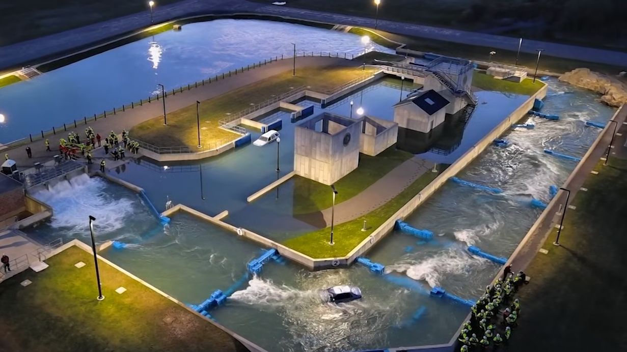 Bird's eye view of New York's Swiftwater training facility