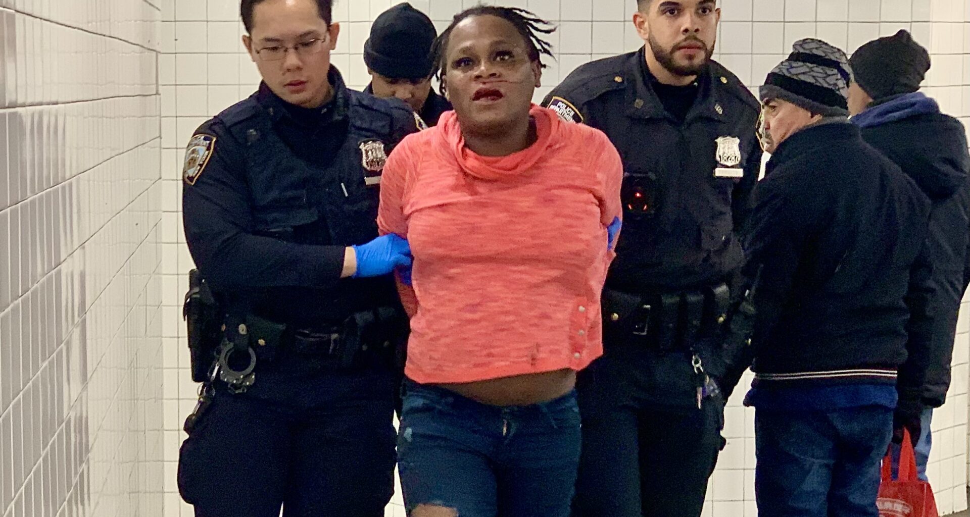 Police arrested Bobby Andrew, 41, in connection with a slashing at the Clark Street subway station in Brooklyn Heights Friday night. Photo: Mary Frost/Brooklyn Eagle