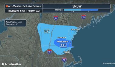 Snow, ice to cover parts of New York and New England before warmup