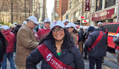 Valerie Arnold  poses at St. Patrick's Day Parade