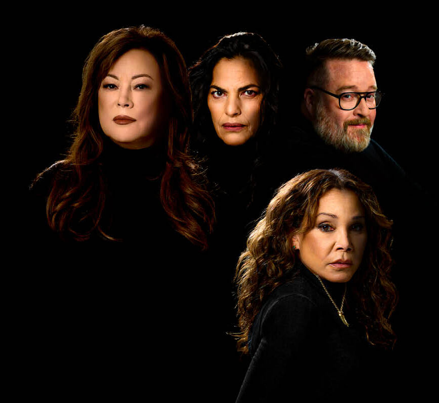 Jennifer Tilly, Sarita Choudhury, Michael Cyril Creighton, and Daphne Rubin-Vega pose for a portrait