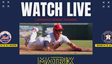 Watch the Cardinals play the New York Mets and Houston Astros this week on Matrix Midwest!