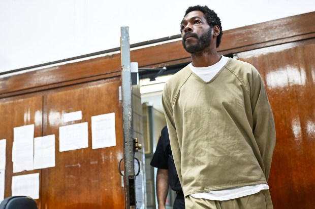 Jermaine Longmire, accused of a sex attack in Central Park, is arraigned in Manhattan Criminal Court on Wednesday, July 3, 2024. (Curtis Means / Daily Mail / Pool)