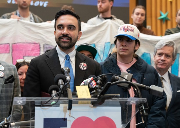 Mayor Eric Adams speaks during a press conference at Middle Church welcoming Dylan Lopez Contreras home from ICE detention Wednesday, March 19, 2026 in Brooklyn, New York. (Barry Williams/ New York Daily News)