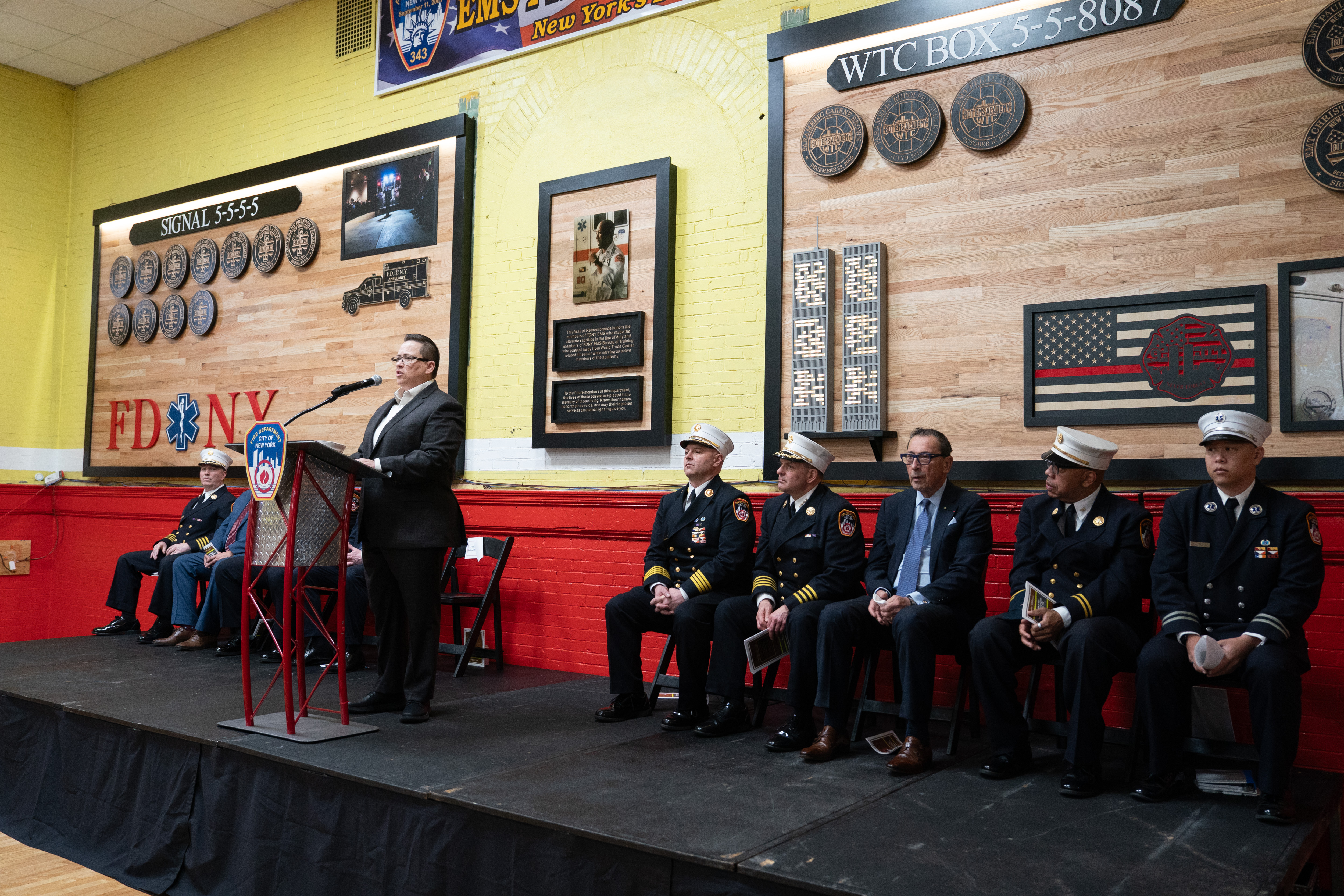 FDNY Commissioner Lillian Bonsignore during a ceremony commemorating the 30th anniversary of the merger of NYC Health and Hospitals EMS with FDNY at the FDNY EMS Bureau of Training in Ft. Totten Park on Monday, March 16, 2026 in Queens, New York. (Barry Williams/ New York Daily News)