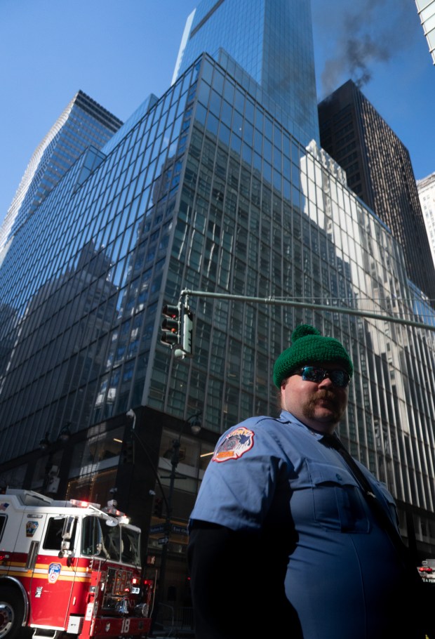 FDNY members respond to a fire on top of a 27-story high-rise on E. 43rd St. near Madison Ave. in Manhattan on Tuesday, March 17, 2026, in New York. City (Barry Williams/ New York Daily News)