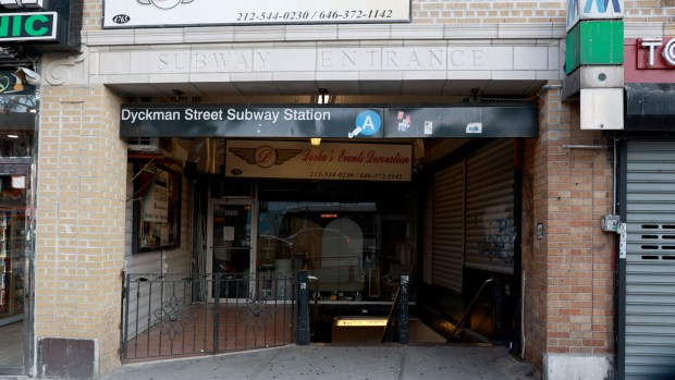 The A line subway entrance at Dyckman St. and Broadway in the Inwood section of Manhattan is pictured on Sept. 16, 2024. (Luiz C. Ribeiro for New York Daily News)