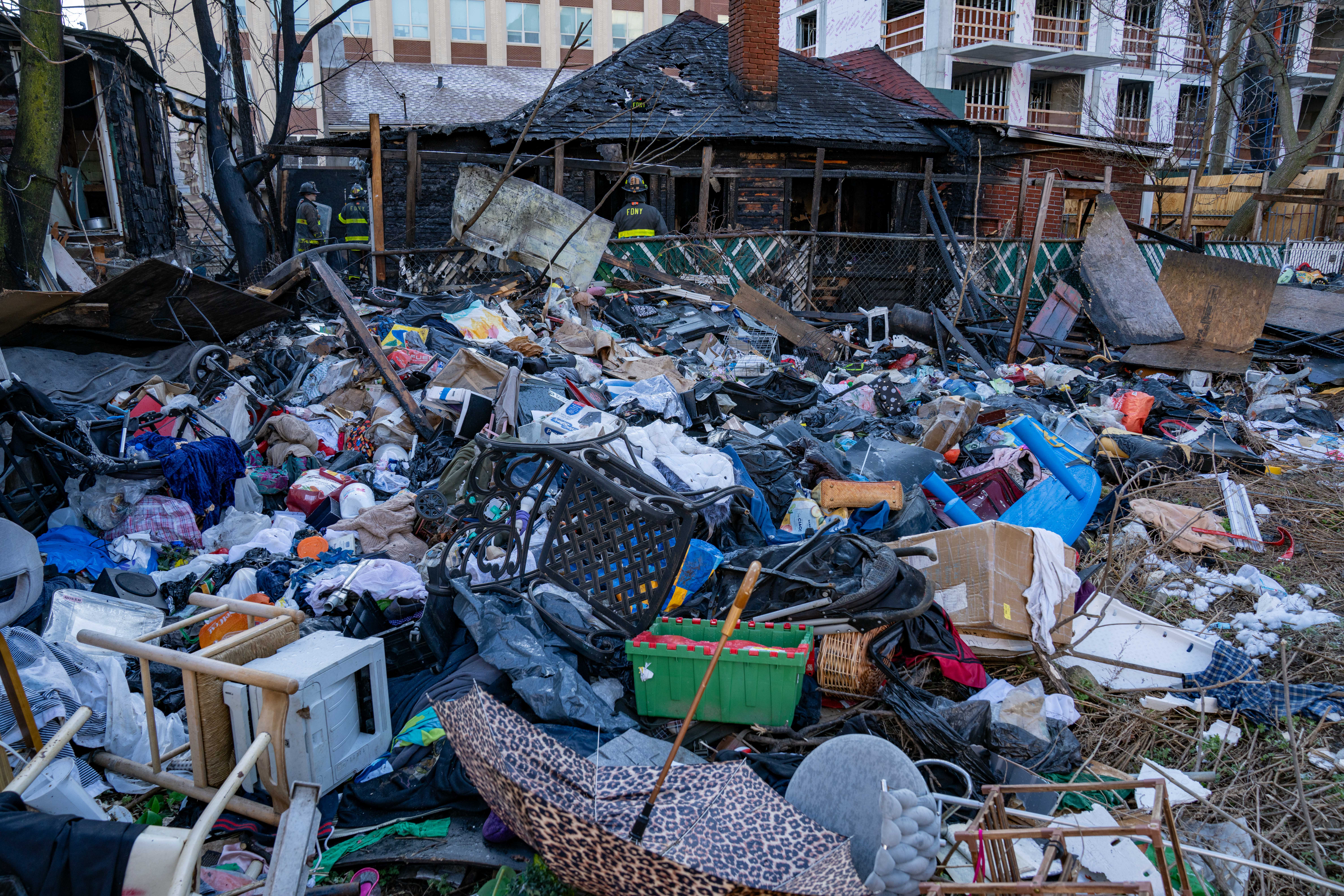 The scene of a two-alarm fire destroyed a home at...