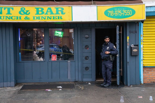 Two men and two women were shot and wounded when gunfire erupted inside Richard's Restaurant and Bar on Avenue L near E. 94th St. in Canarsie, Brooklyn on Sunday, March 8, 2026. (Theodore Parisienne / New York Daily News)