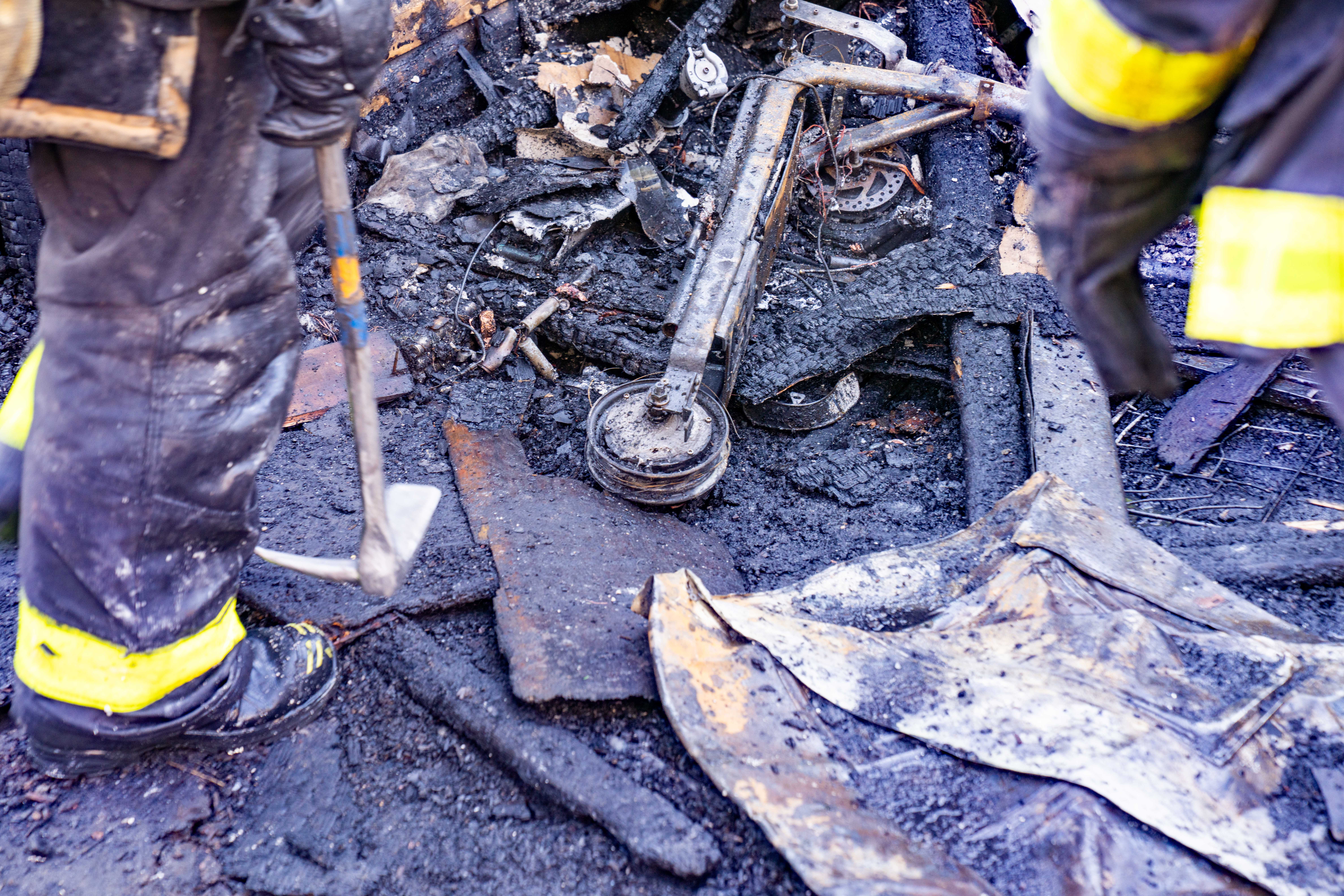 The scene of a two-alarm fire destroyed a home at...