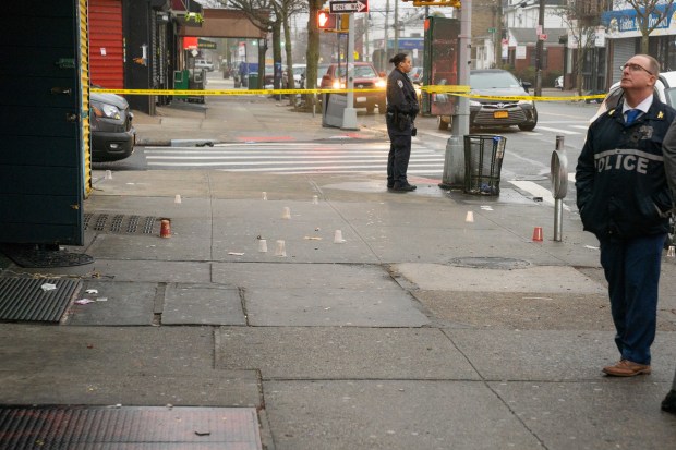 Four people were shot and wounded inside Brooklyn night club Richard's Hall and Lounge on Ave. L at E. 94th St. in Canarsie on Sunday, March 8, 2026. (Theodore Parisienne / New York Daily News)