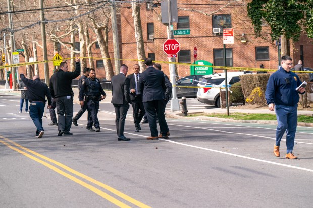 Police investigate after Edwin Guevarez, 40, was fatally shot on Wortman Ave. near Ashford St. in East New York, Brooklyn, on Monday, March 30, 2026. (Theodore Parisienne / New York Daily News)