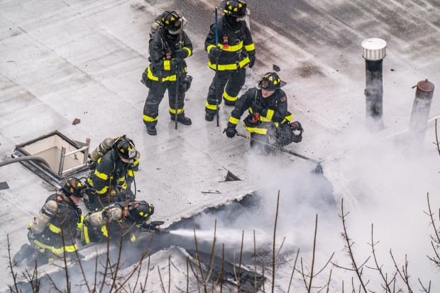 Three people were killed, including a child of unknown age, with several others suffering serious injuries, after a four-alarm fire broke out inside a two story residence at 44-49 College Point Boulevard in Queens on Monday March 16, 2026. 1309. (Theodore Parisienne / New York Daily News)