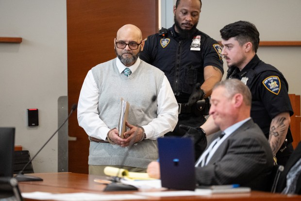 Joseph Martinez (Jupiter Joe) enters the courtroom to be sentenced for the 1999 murder of 13-year-old Minerliz Soriano Thursday, March 26, 2026 in the Bronx, New York. (Barry Williams/ New York Daily News)
