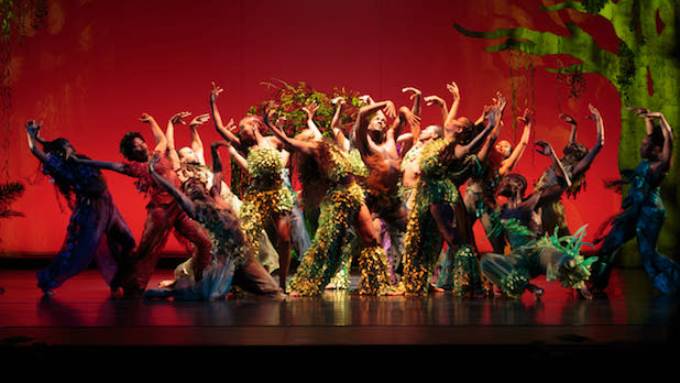 Dancers performing on stage at DanceAfrica