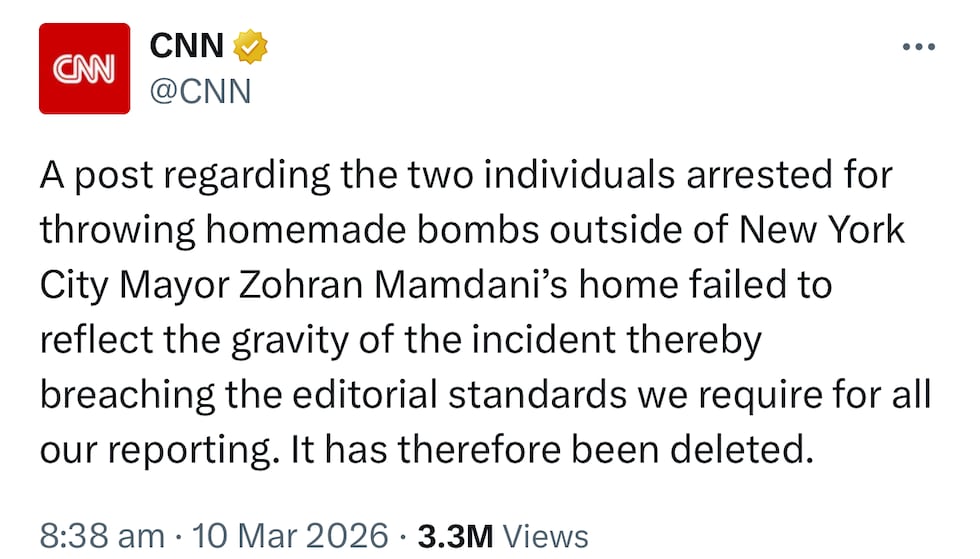 CNN deletes post on NYC ISIS attempted bomb attack after backlash over framing