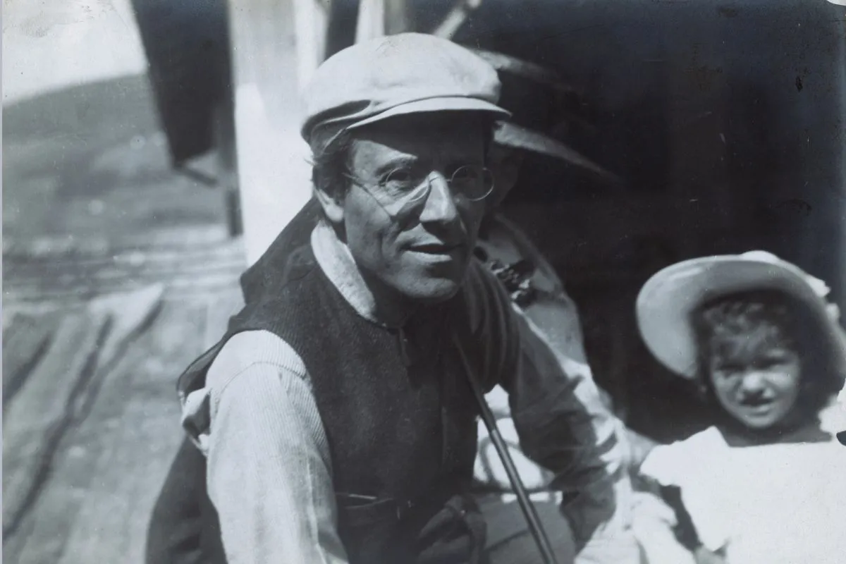Austrian composer Gustav Mahler with one of his daughters, circa 1907