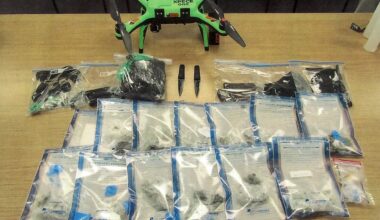 A drone drops knives, bandannas and hair clippers into a New York prison