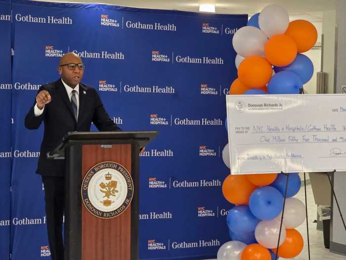 Richards speaks at Monday's announcement. Photo by Shane O'Brien. 