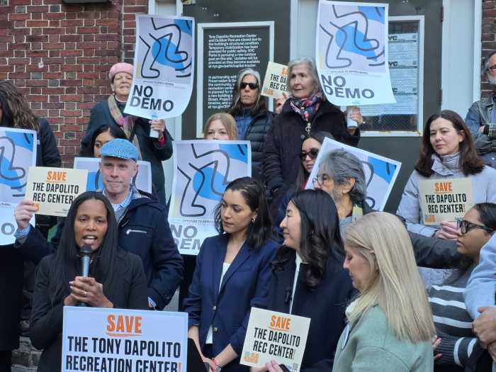 Mar Fitzgerald speaks at Sunday's rally. Photo by Shane O'Brien.