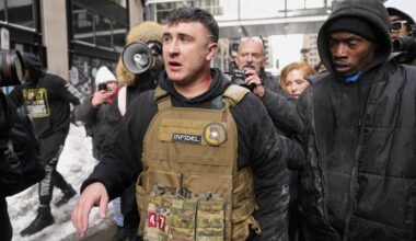 Far right wing activist Jake Lang led the "Stop the Islamic Takeover of New York City" event.