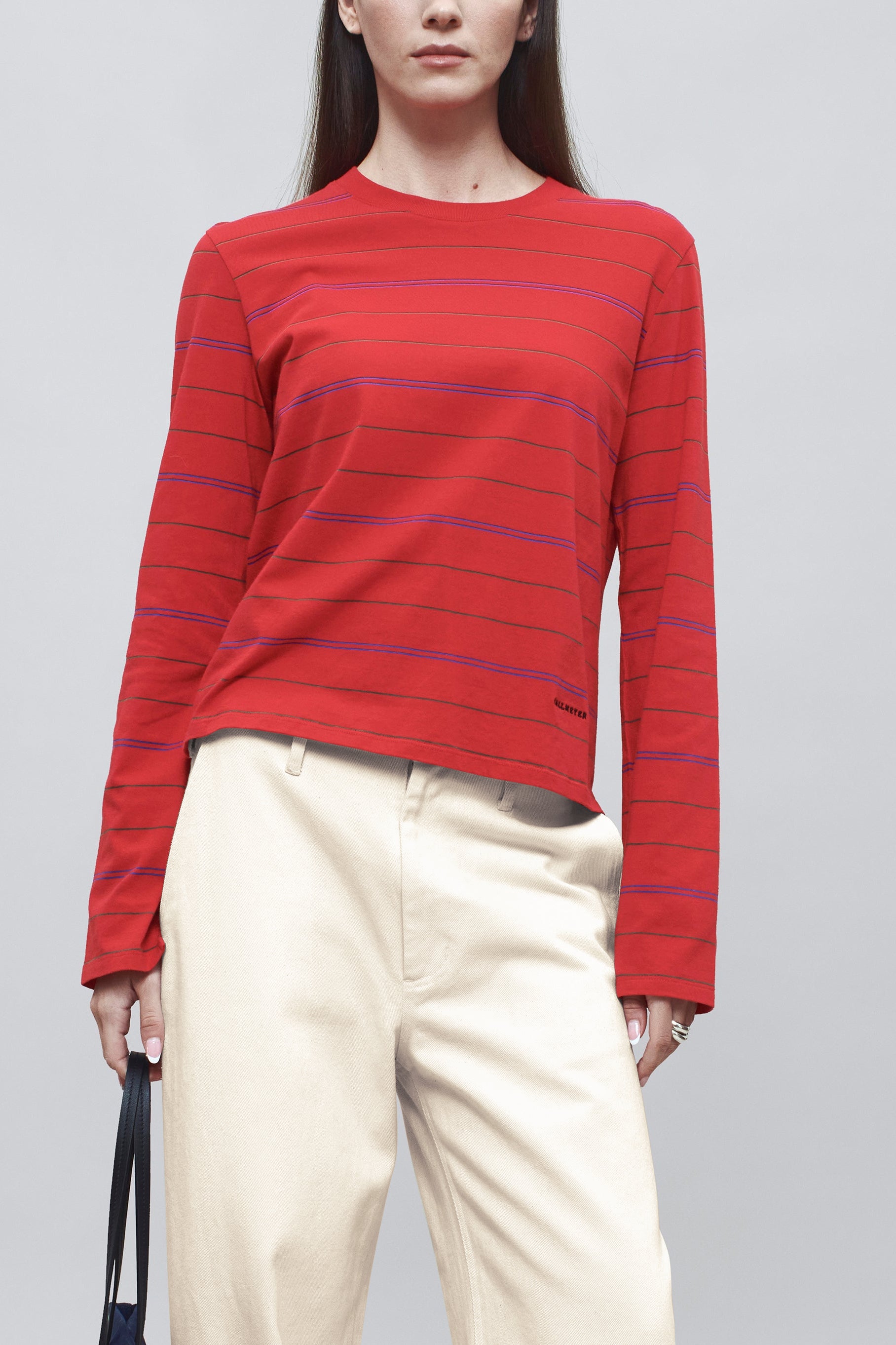 Wynn Long Sleeve in Crimson Multi Stripe