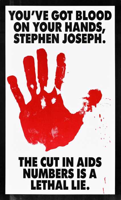 You've got blood on your hands by Stephen Joseph, Gran Fury, 1988, Poster House Collection.