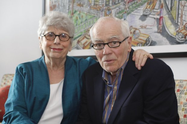 Former City Councilmember Ronnie Eldridge with her husband, author and columnist Jimmy Breslin in their home in 2010.