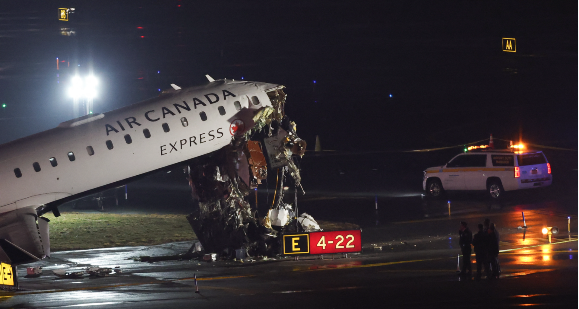 Air Canada Express plane hits ground vehicle at New York's LaGuardia Airport