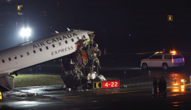 Air Canada Express plane hits ground vehicle at New York's LaGuardia Airport