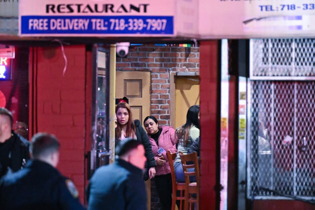 Workers and customers at El Cerrito del Carmen Restaurant in Gravesend, Brooklyn, are shaken after Saturday night’s shooting there. Paul Martinka for New York Post