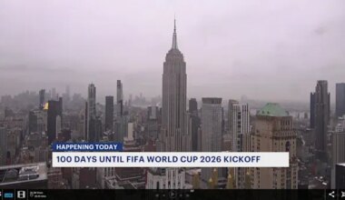 News 12 | Brooklyn | Empire State Building lights up for 100‑day World Cup countdown as FIFA reveals tournament poster