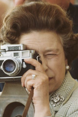 Queen Elizabeth II wearing her engagement ring at The Windsor Horse Show on May 16, 1982.Credit: Tim Graham Photo Library via Getty