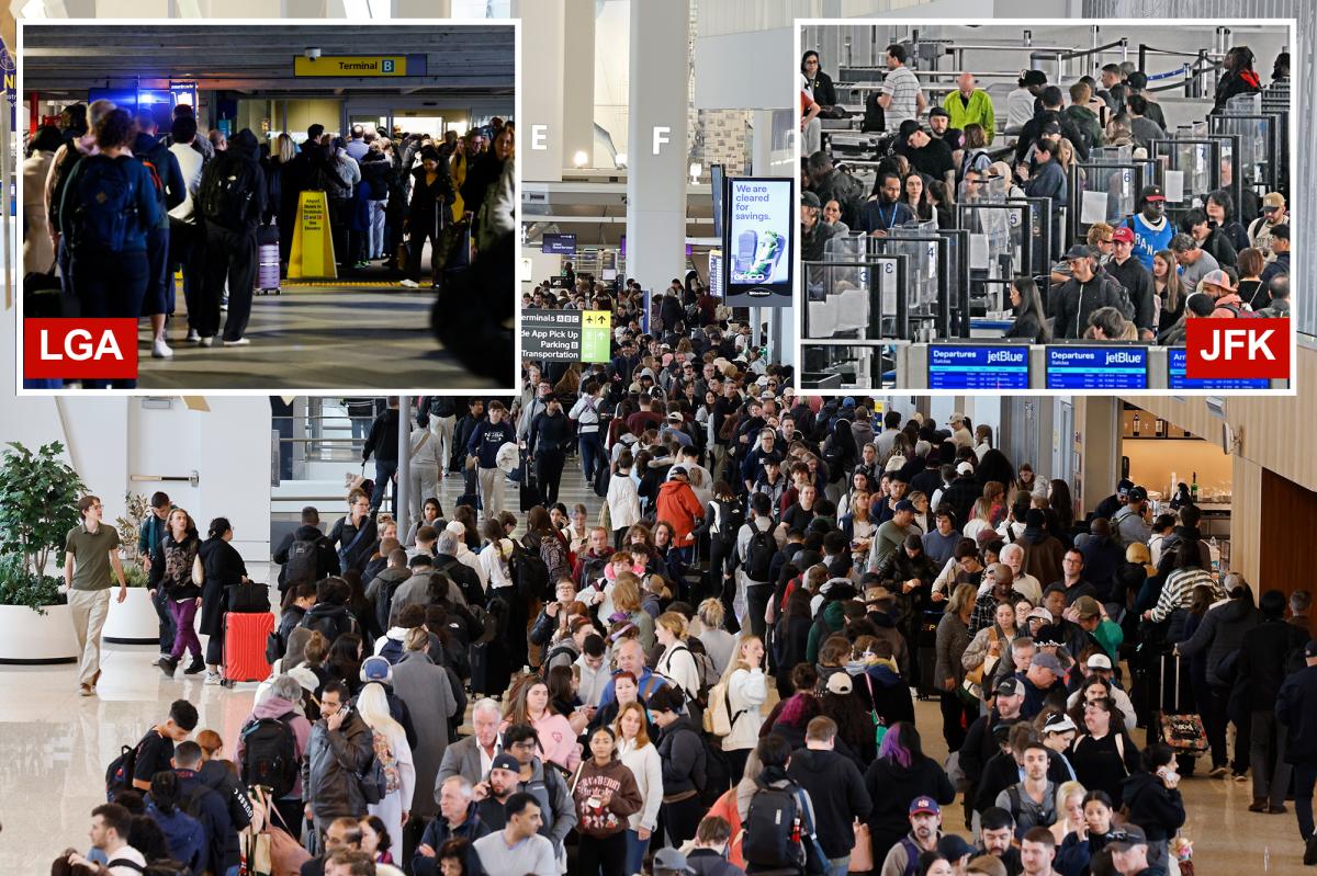 Insane lines at NYC airports spark 3-hour wait times as shutdown chaos spurs travel nightmare