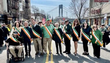 The Bay Ridge St. Patrick’s Day Parade honorees march in the parade. Photo: Arthur De Gaeta/Brooklyn Eagle