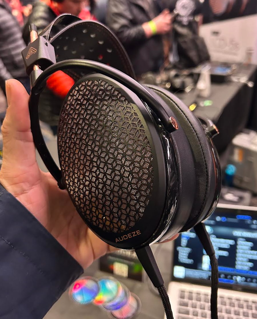 Audeze CRBN2 Electrostatic Headphone in hand at CanJam NYC 2026