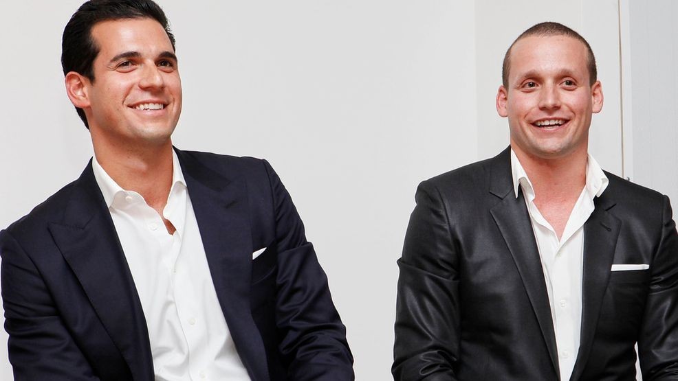 FILE - Oren and Tal Alexander speak at a panel at the Rockstars of Real Estate Event in New York., on Sept. 3, 2013. (Photo by Amy Sussman/Invision for DETAILS Magazine/AP Images, File)